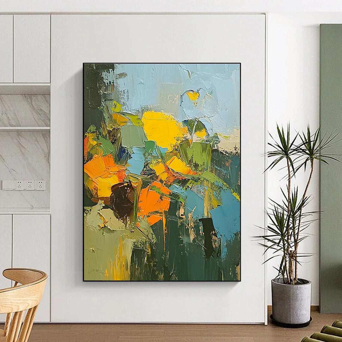 Abstract Floral Bouquet Painting with Vivid Colors WINK614