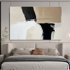 Black - Beige Abstract  Minimalist Contrast ABS092