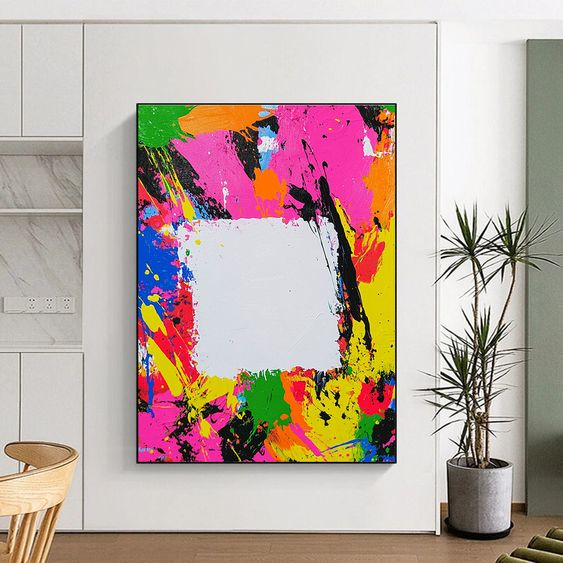 Bold Color Splash Abstract Painting with Explosive Energy WINK597