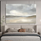 Minimalist Monochrome Lake - Mountain Abstract Painting ABS233