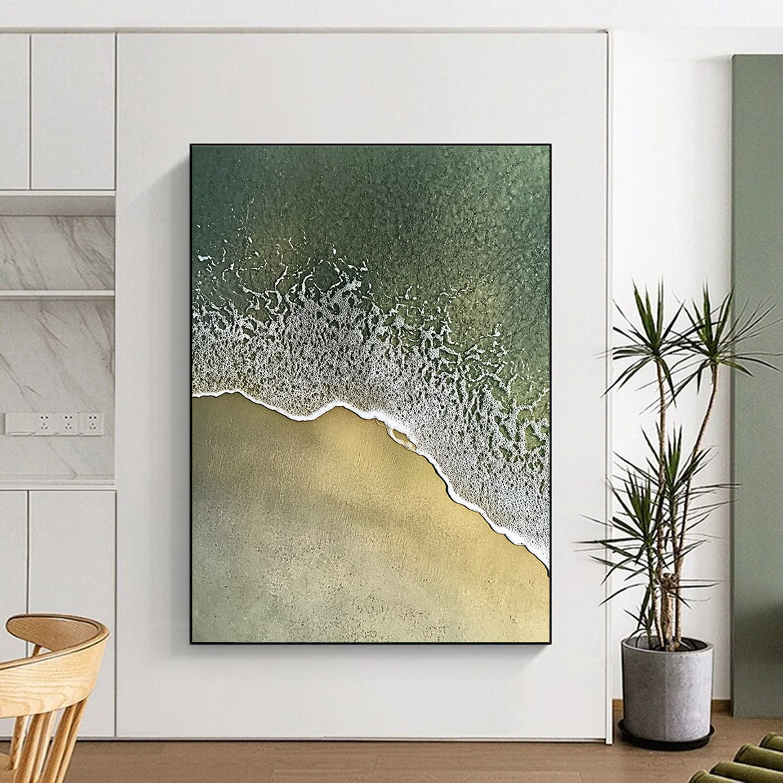 Aerial Beach View Modern Coastal Abstract Painting GAB0311