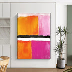 Color Block Composition Abstract Painting with Bold Contrast WINK141