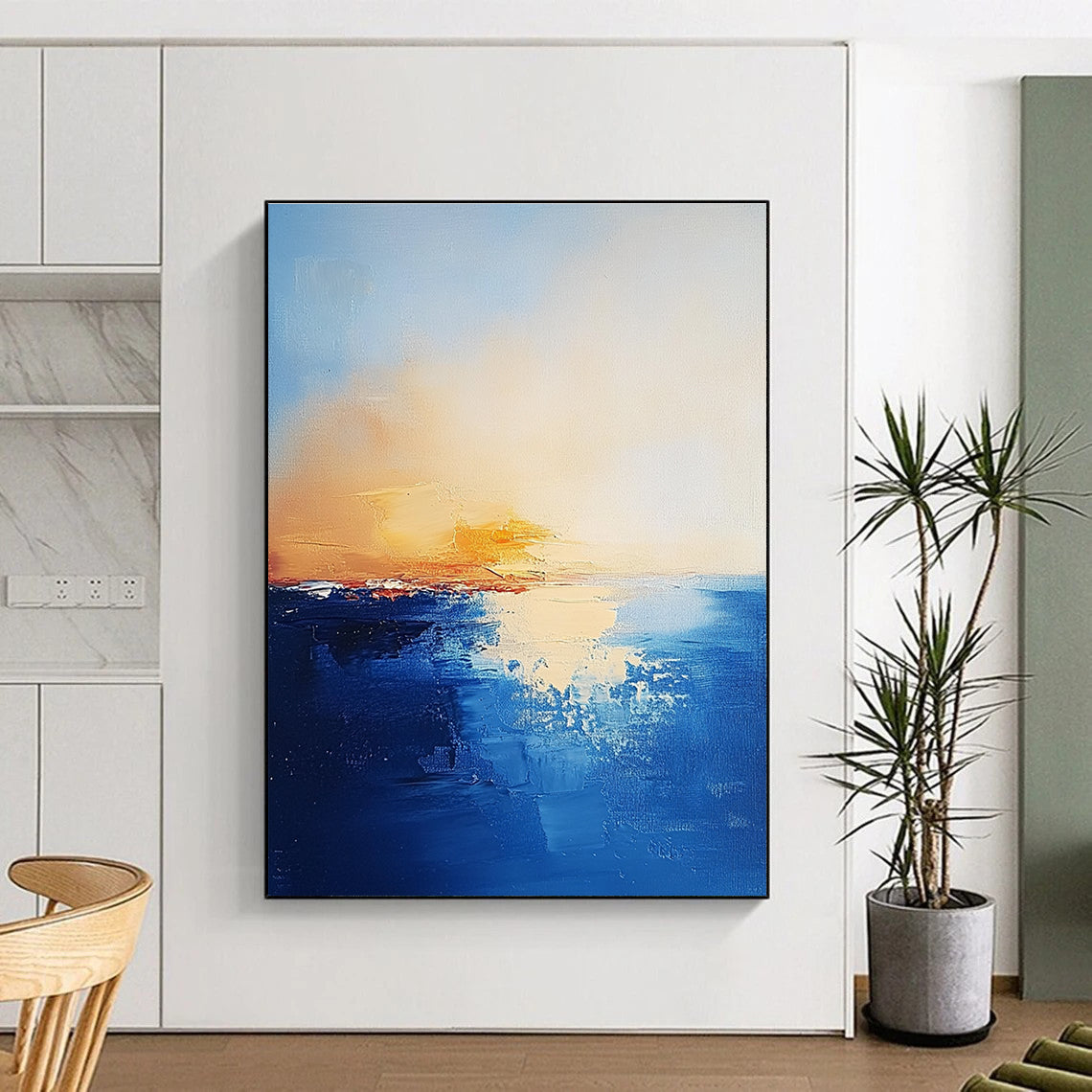 Sunset Over Ocean Abstract Painting for Relaxing - Styled Lounges GAB1077