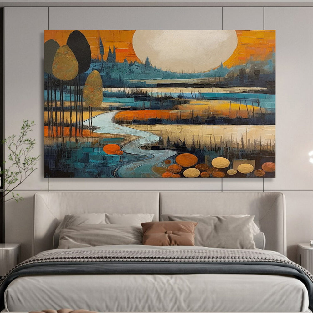 Colorful Landscape Abstract Painting for Art - Loving Retreats YHT085