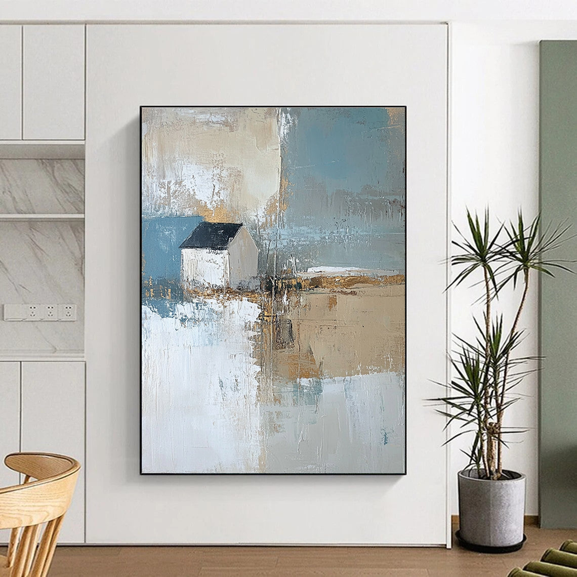 Abstract Coastal Cottage Painting for Nautical - Themed Bedrooms GAB1122