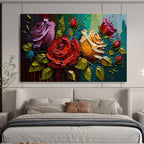 Textured Rose Dream Abstract Painting for Romantic Bedroom Retreats YHT303