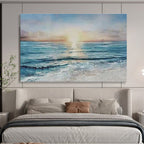 Sea Sunset Abstract Painting for Coastal Home Living Rooms YHT260