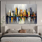 Colorful Cityscape Abstract Painting for Urban Lofts YHT066