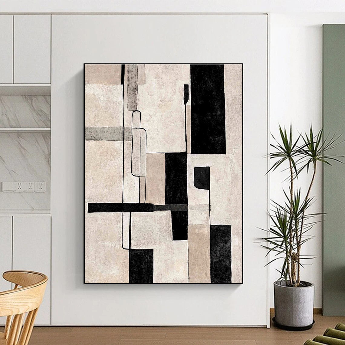 Minimalist Geometric Abstract Painting with Clean Simplicity WINK322