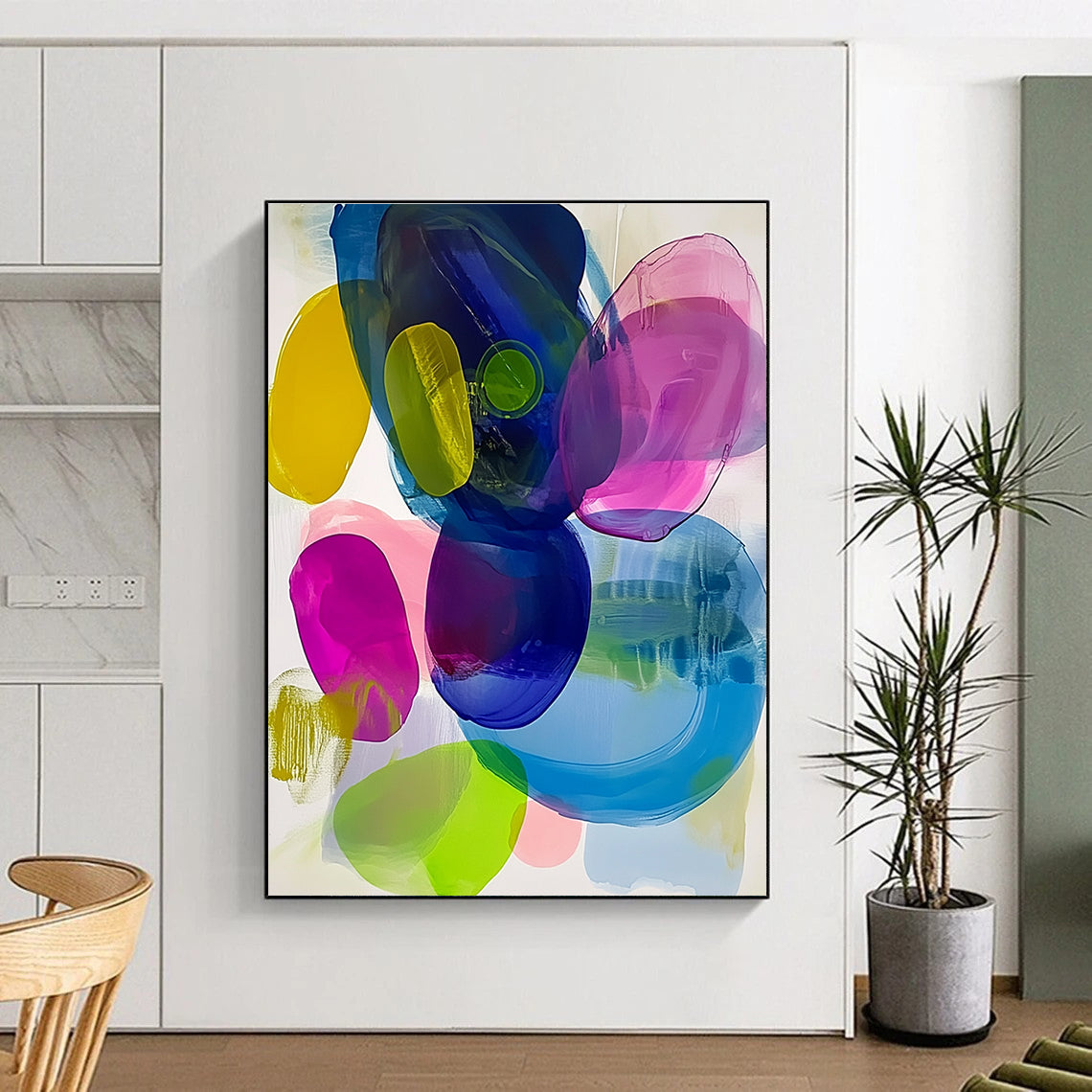 Colorful Transparent Shapes Abstract Painting for Creative Studios GAB0772