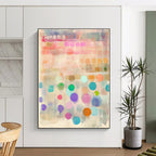 Colorful Dots and Stripes Abstract Painting of Joyful Rhythm GAB0179