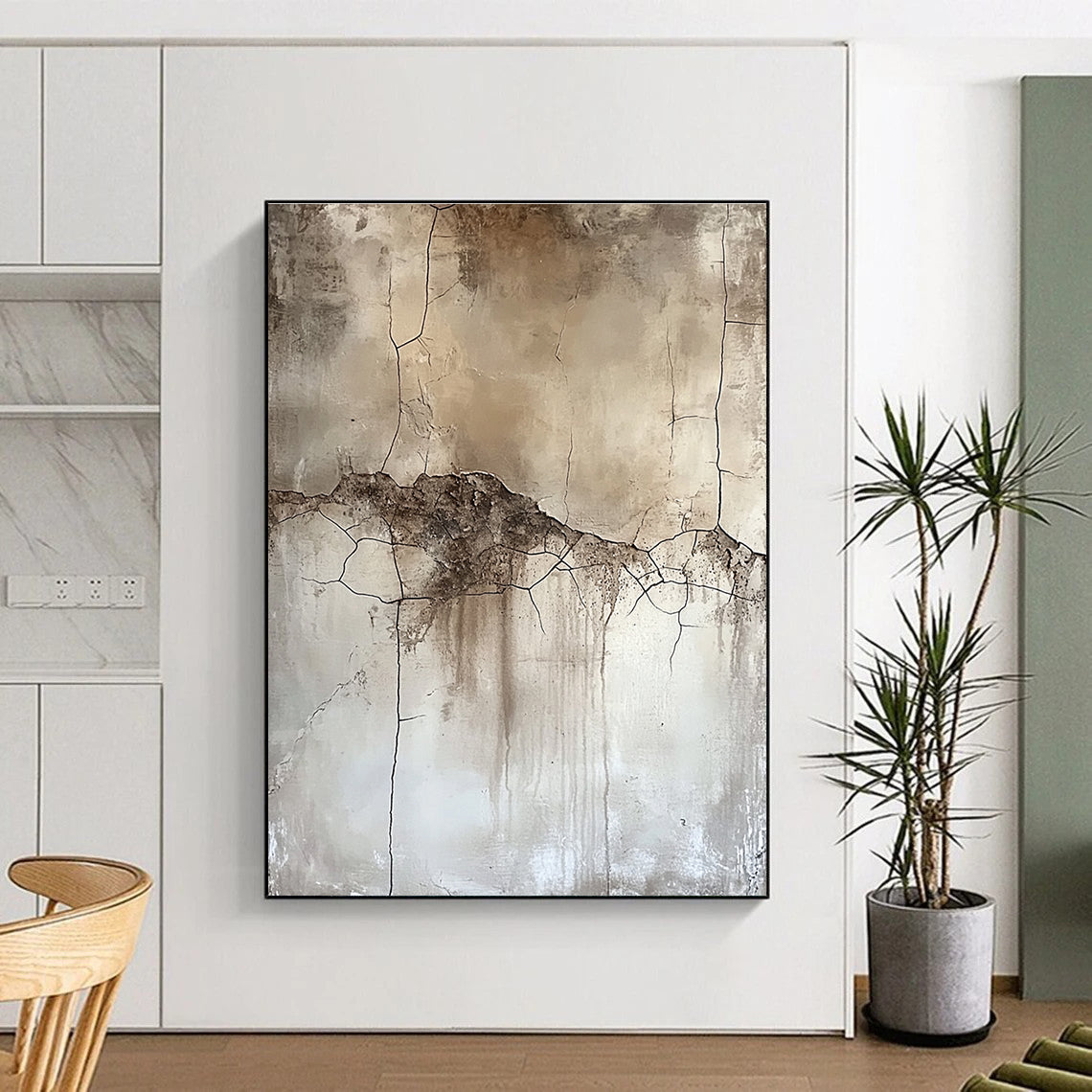 More Cracked Texture Abstract Painting for Rustic Spaces GAB0698
