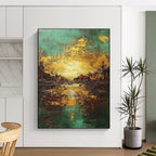 Golden Sunset Abstract Painting for Luxury - Styled Residences GAB1063