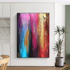 Pink and Gold Abstract Painting for Luxury - Styled Beauty Salons GAB0944