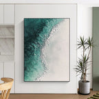 Turquoise Beach Abstract Painting for Tropical - Themed Resorts GAB1019
