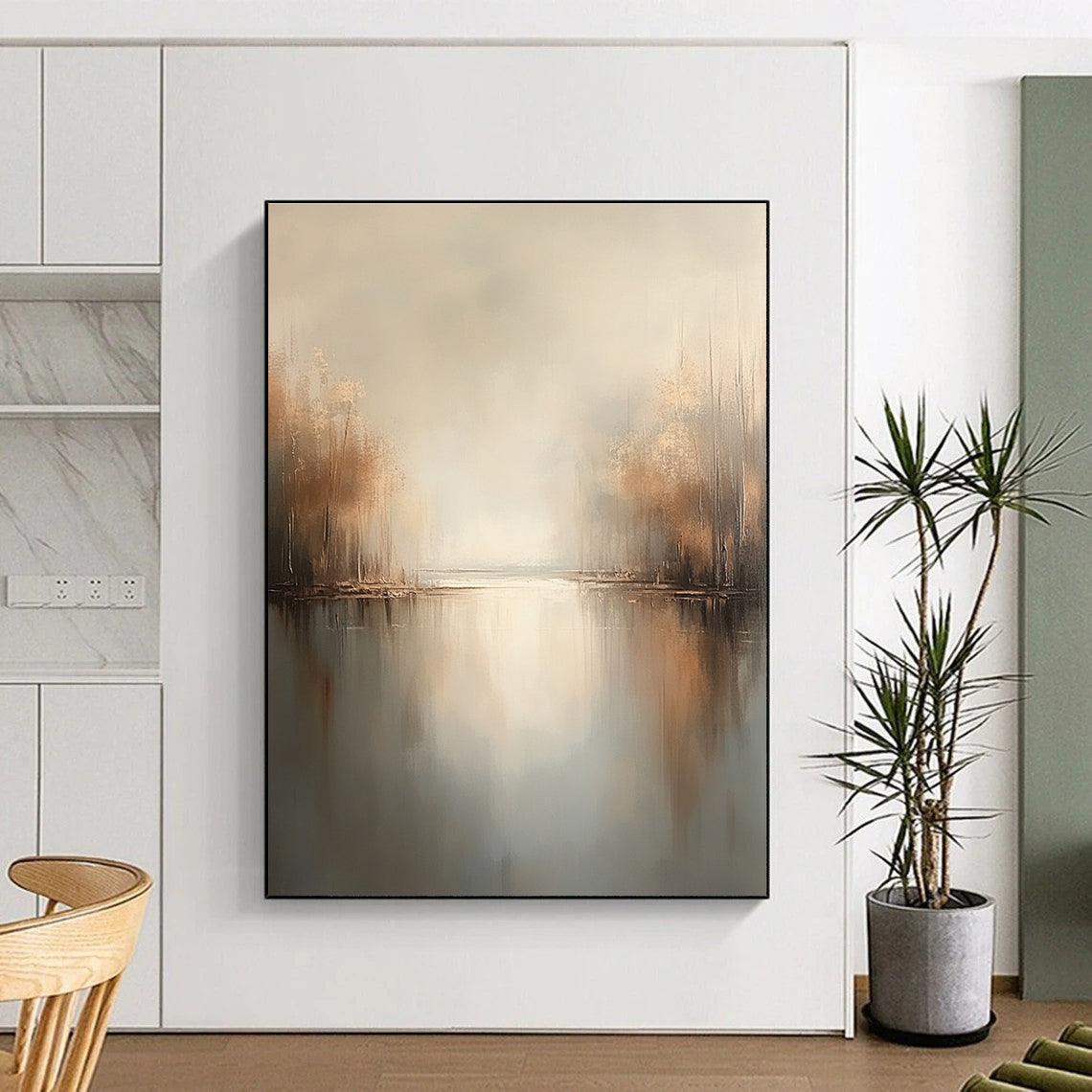 Misty Lake Abstract - Dreamy Forest Water Scene GAB0536