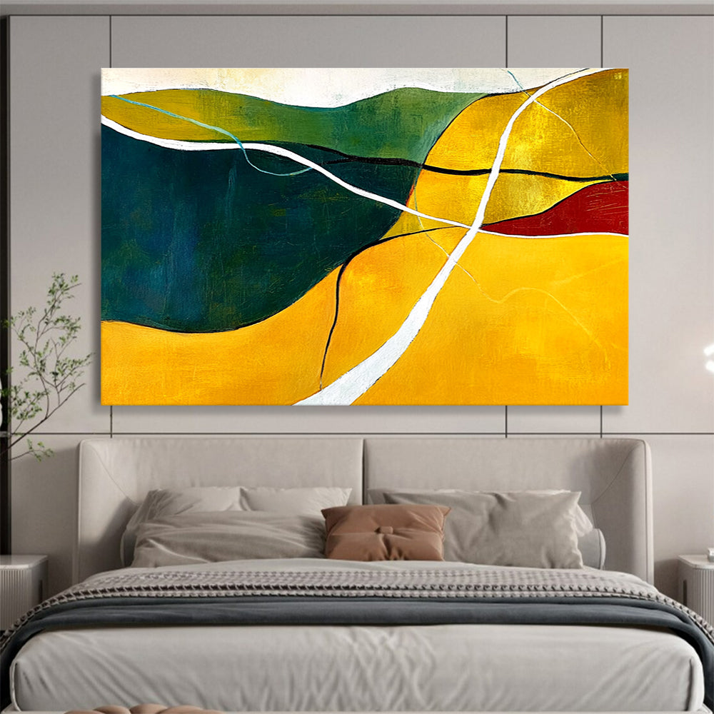 Colorful Landscape Abstract Painting with Simplified Forms ABS427