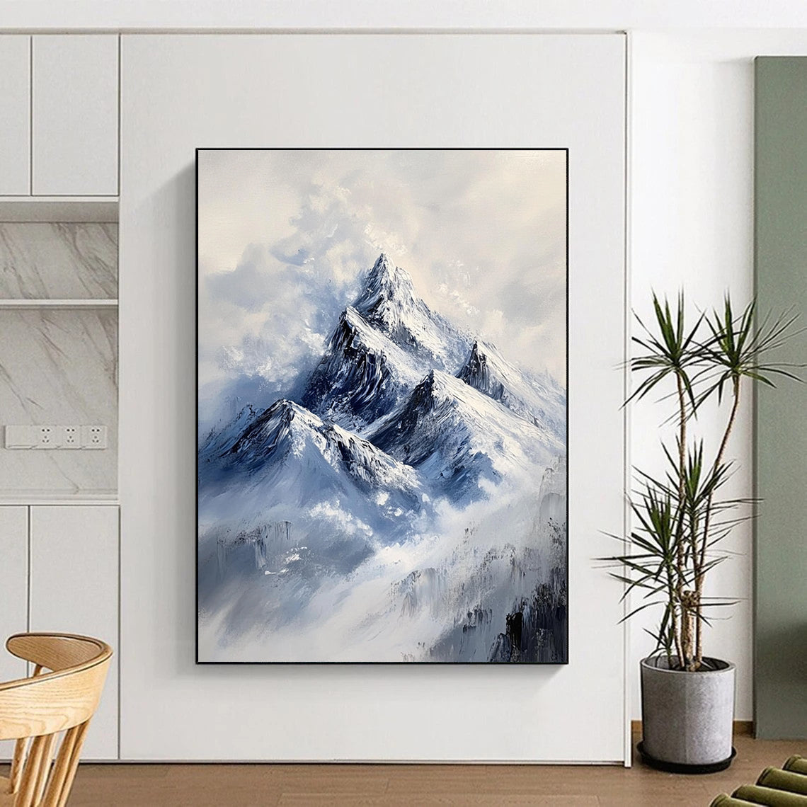 Snowy Mountain Peaks Majestic Landscape Abstract Painting GAB0329