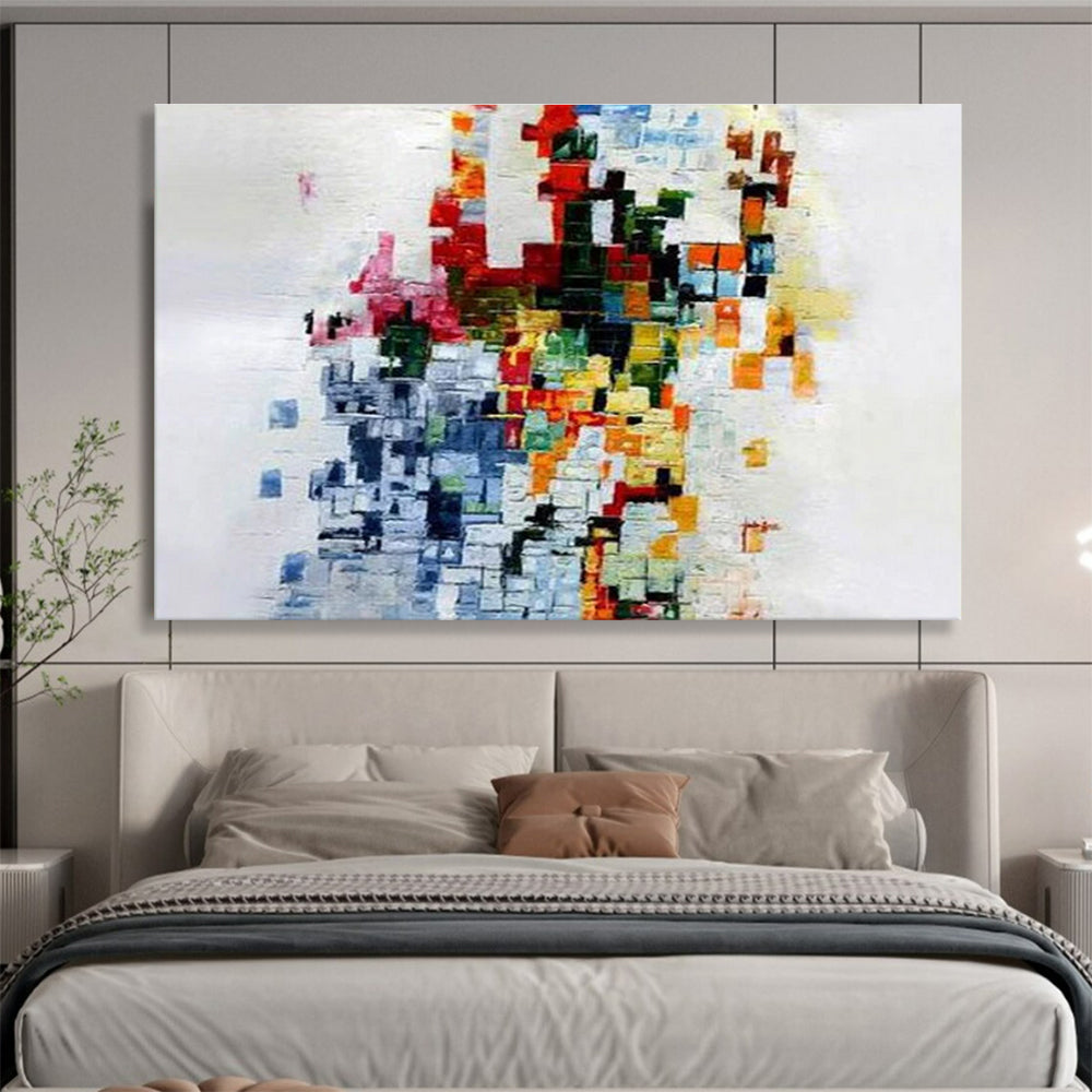 Colorful Mosaic Abstract Painting for Cultural Center Exhibitions YHT288