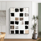 Monochrome Color Swatches Abstract Painting with Textured Hues WINK111