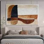 Minimalist Geometric Harmony Abstract Painting with Subtle Earthy Tones ABS552