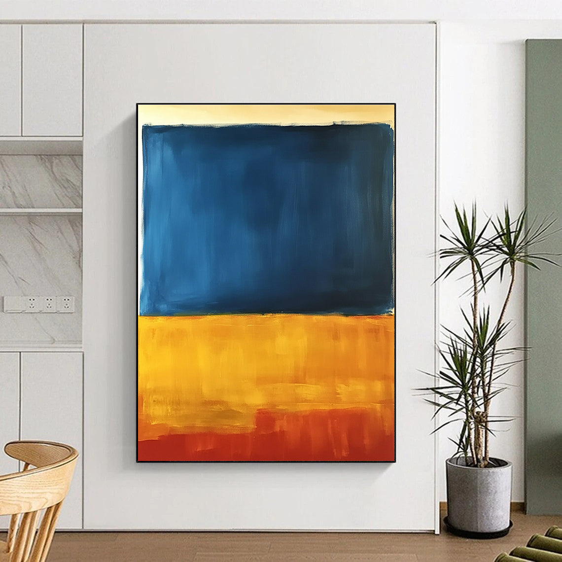 Blue and Yellow Horizon Abstract Painting with Calm Simplicity WINK221
