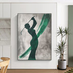 Golf Player Silhouette Abstract Painting of Athletic Grace GAB0201