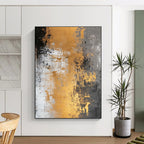 Gold Gray and White Abstract Painting with Rustic Luxury WINK318