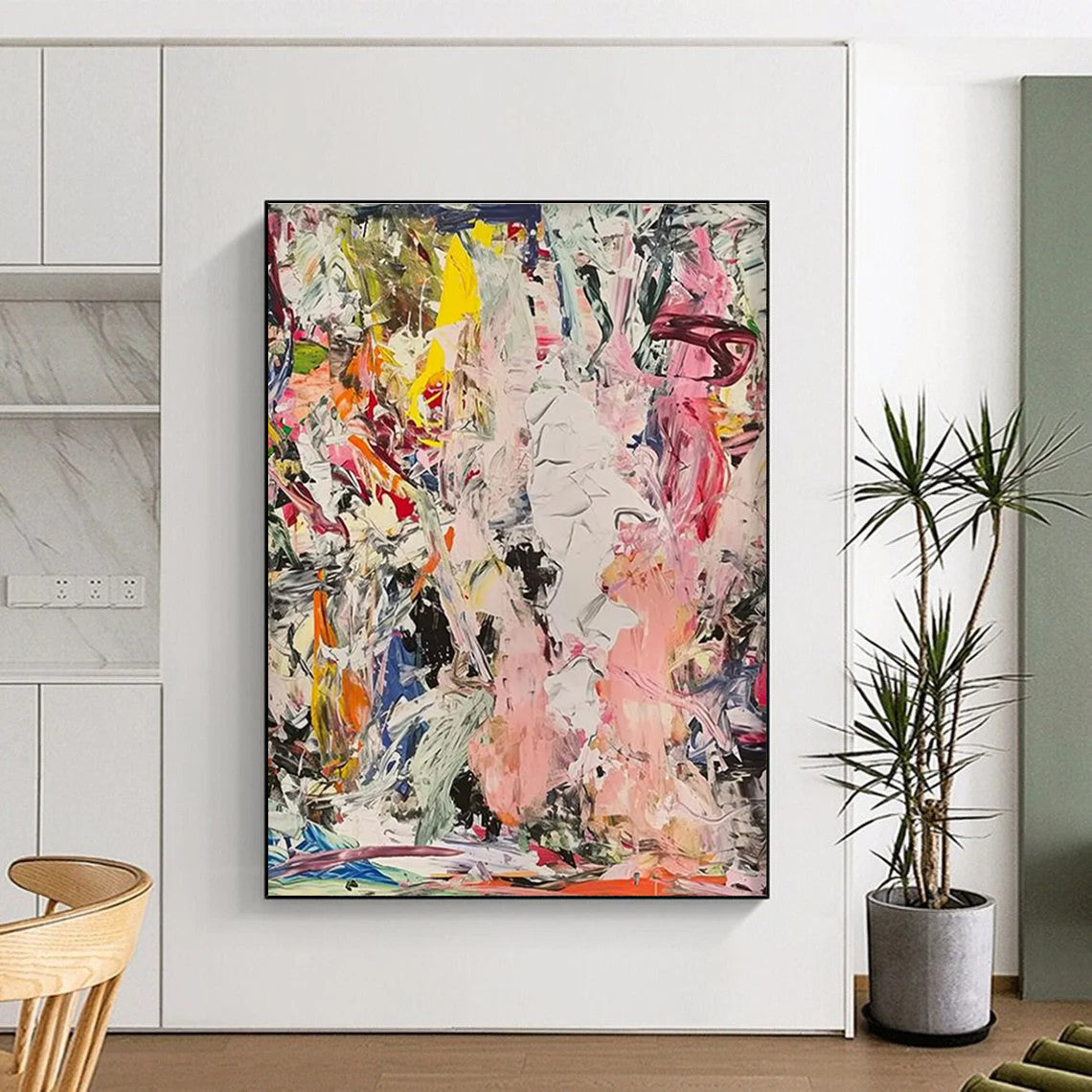 Chaotic Color Fusion Abstract Painting for Contemporary Art Galleries HENG097