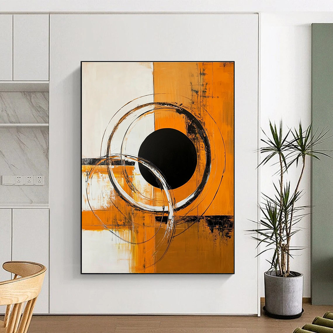 Dynamic Circular Art Abstract Painting for Modern Corporate Spaces GAB1399