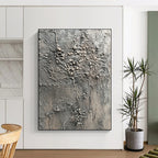 Gray Textured Organic Growth Painting with Natural Intrigue WINK068
