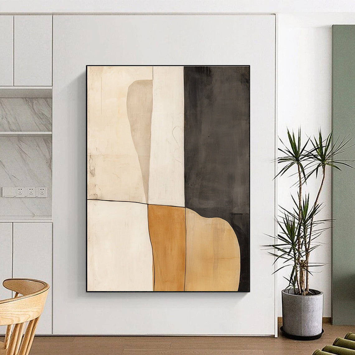 Neutral Geometric Forms Abstract Painting with Quiet Sophistication WINK055
