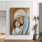 Madonna and Child Spiritual Abstract Painting for Religious Spaces GAB1479