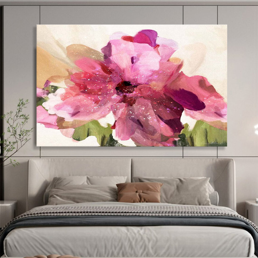 Pink Flower Abstract Painting for Feminine Boutique Dressing Rooms YHT405