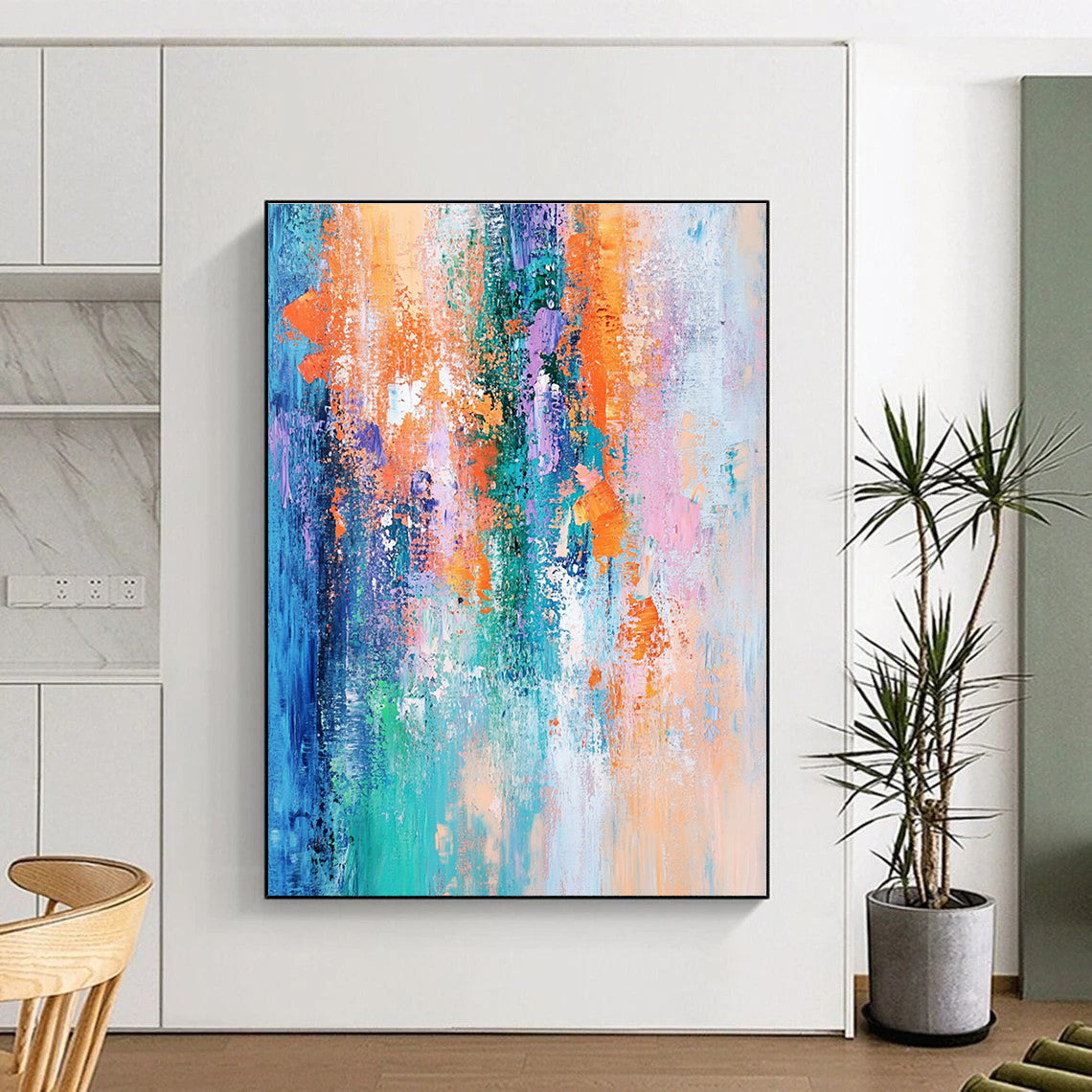 Colorful Abstract Fusion Painting with Dynamic Energy WINK522