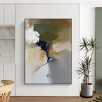 Green - Gold Abstract Fusion Painting with Subtle Elegance WINK434