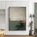 Earth - Toned Abstract with Gold Painting for Timeless Interiors HENG454