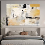 Neutral - Toned Abstract Painting for Subtle Elegance YHT060