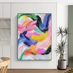 Colorful Swirling Strokes Abstract Painting with Vibrant Energy WINK231