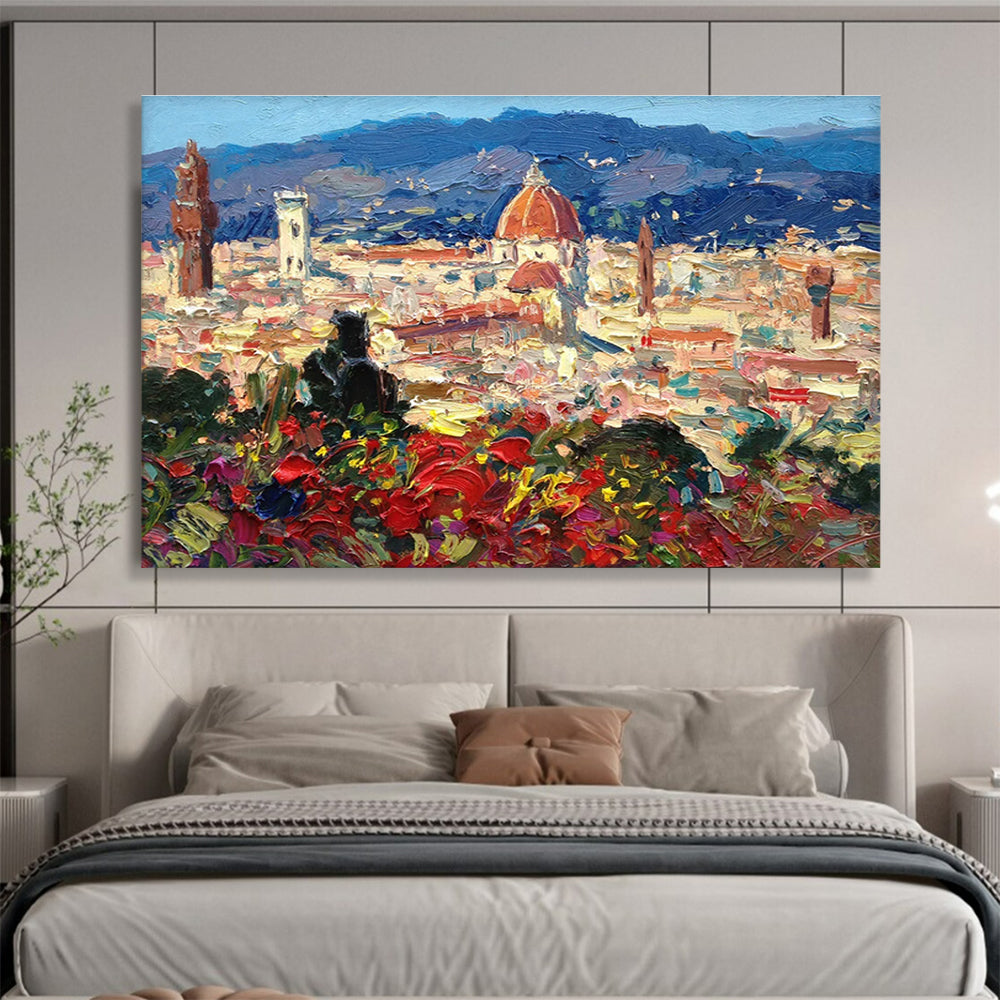 Florence Cityscape Abstract Painting for Art Galleries in Cultural Districts YHT463