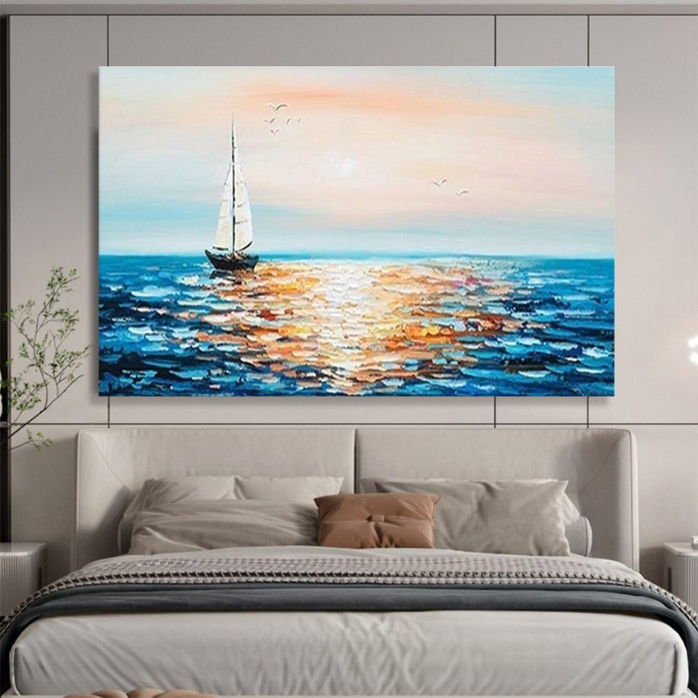 Calm Sailing Abstract Painting for Relaxation Lounges YHT188