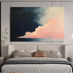 Dramatic Sky with Pink Cloud Painting with Bold Color Contrast ABS566