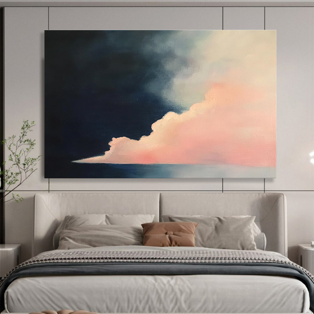 Dramatic Sky with Pink Cloud Painting with Bold Color Contrast ABS566
