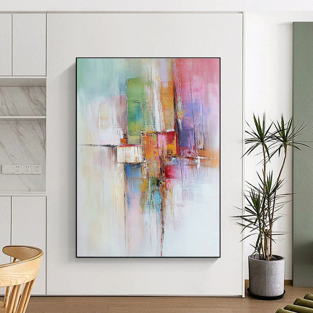 Colorful Abstract Cityscape Painting with Artistic Urbanity WINK468