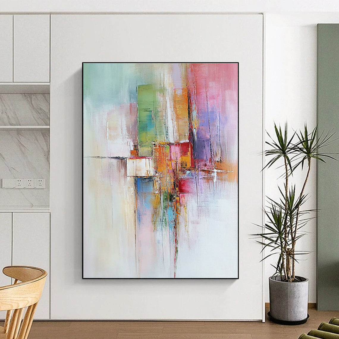 Colorful Abstract Cityscape Painting with Artistic Urbanity WINK468
