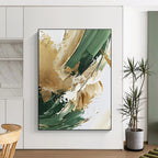 Green Gold Abstract Textures Painting with Nature - Inspired Hues WINK647