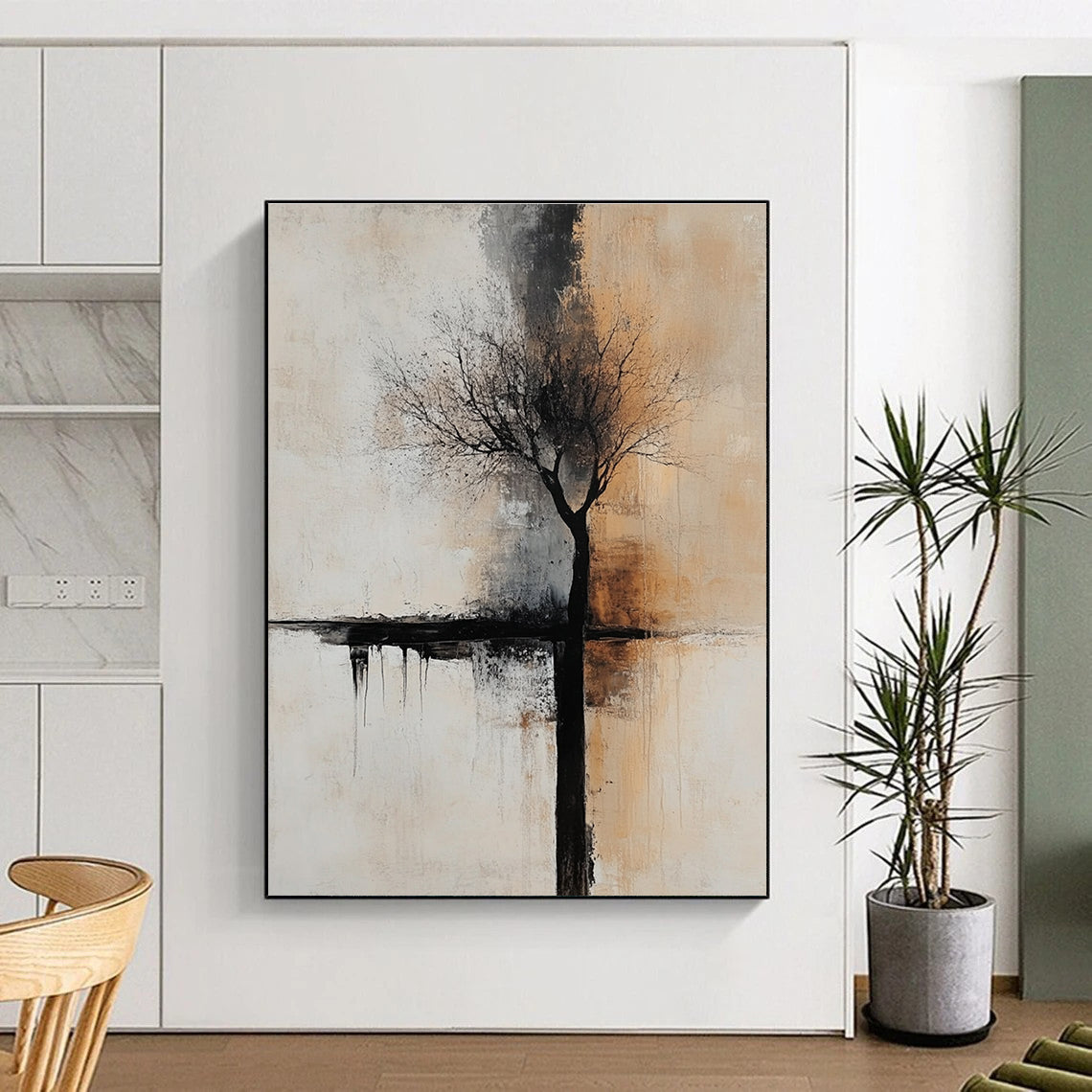 Minimalist Tree Abstract Painting for Contemporary Home Offices GAB1254