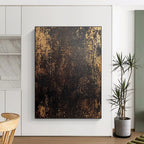 Black and Gold Textured Abstract Painting with Regal Mystery WINK102