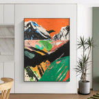 Colorful Mountain Landscape Abstract Painting for Adventure - Loving Homes HENG092