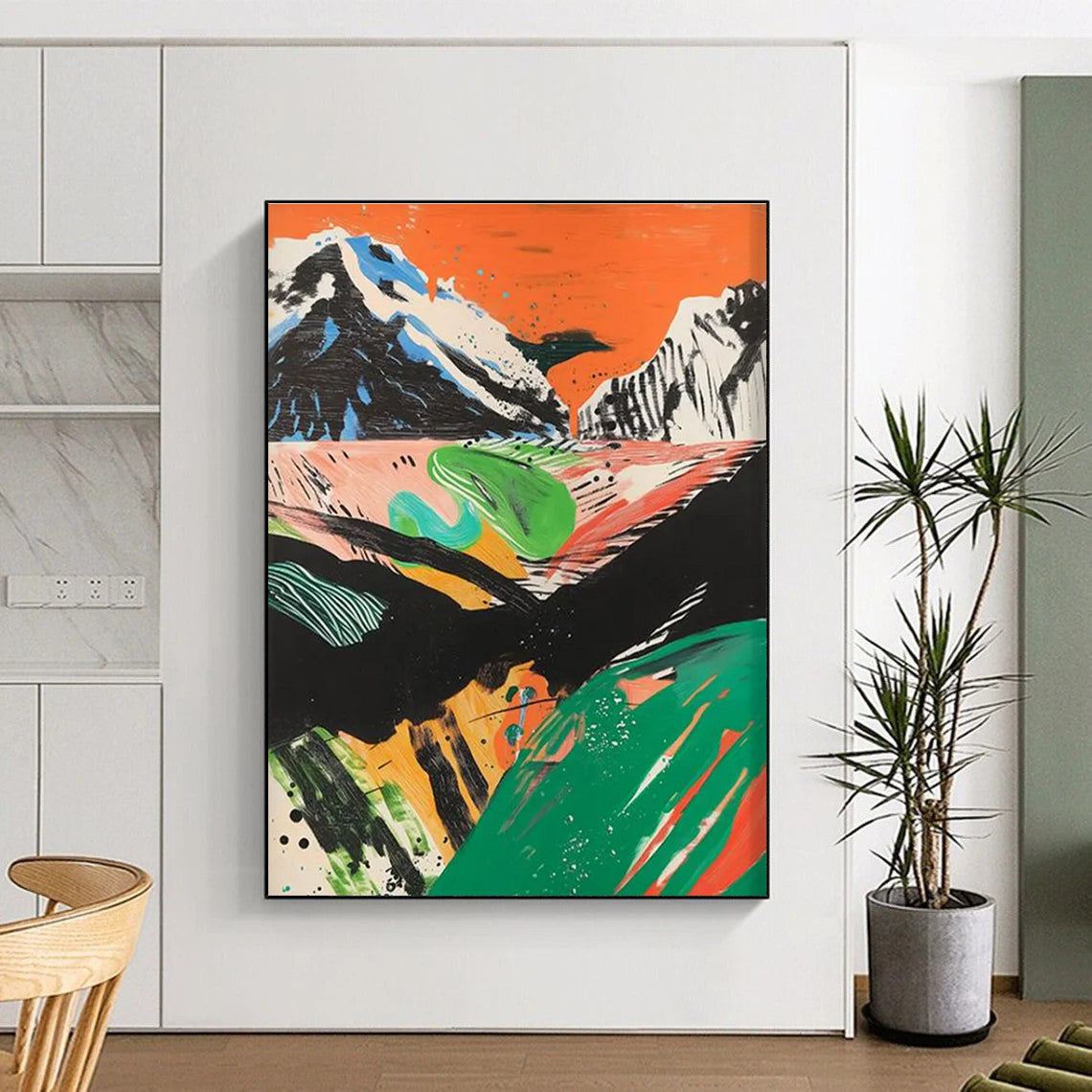 Colorful Mountain Landscape Abstract Painting for Adventure - Loving Homes HENG092